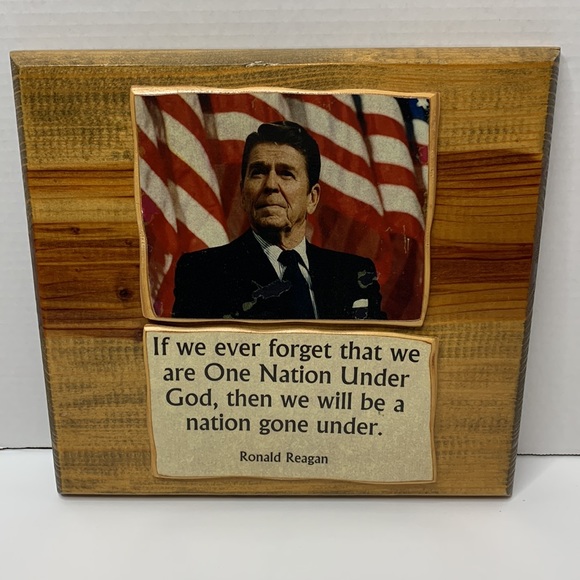 Decor | Ronald Reagan Wooden Plaque | Wall Art | History | Handmade | Vintage - Picture 8 of 9